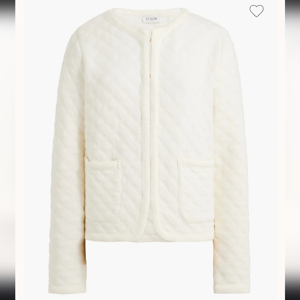 ๐J. Crew Ivory Quilted Jacket - Picture 2 of 11